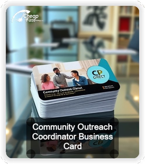 Community Outreach Coordinator business card design sample