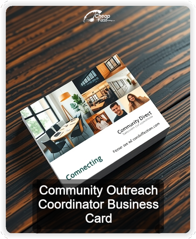 Community Outreach Coordinator business card design sample