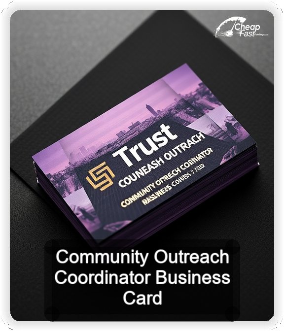 Community Outreach Coordinator business card design sample