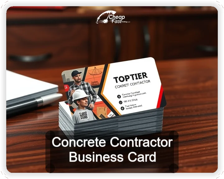 Concrete Contractor business card design sample