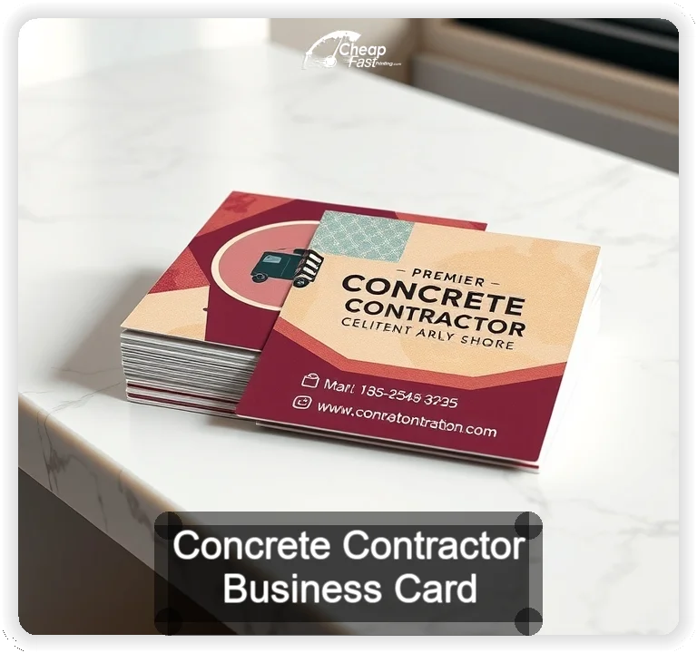 Concrete Contractor business card design sample