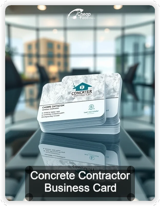 Concrete Contractor business card design sample