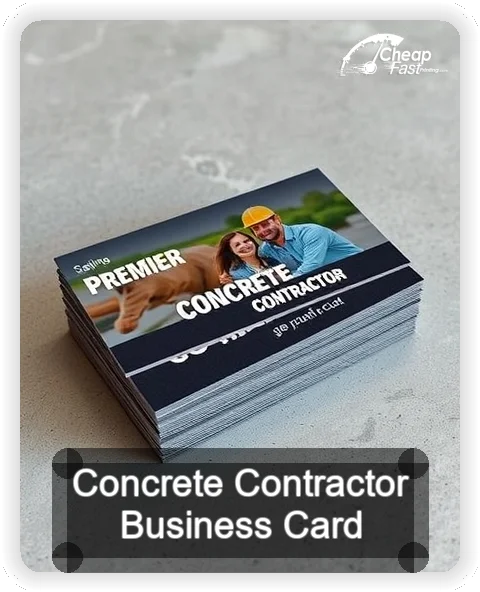 Concrete Contractor business card design sample