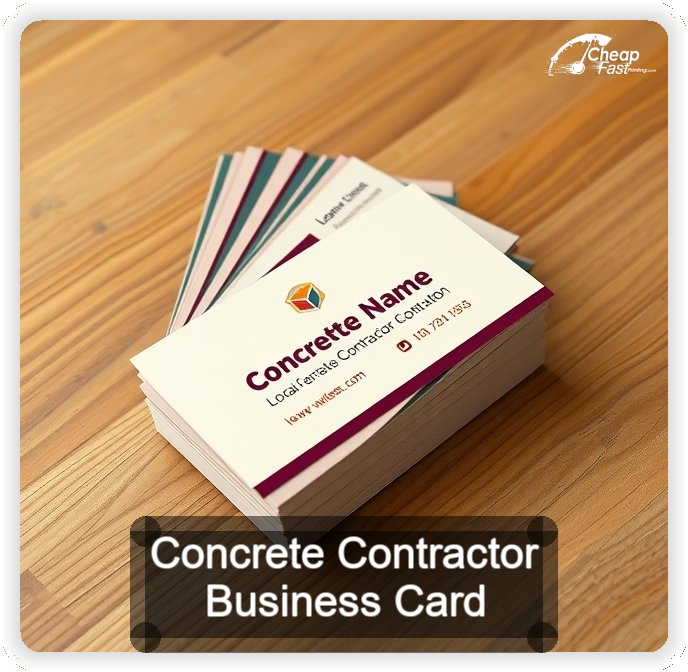 Concrete Contractor business card design sample