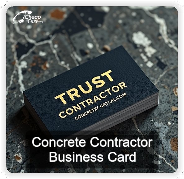 Concrete Contractor business card design sample