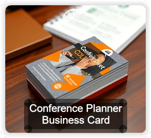 Conference Planner business card design sample
