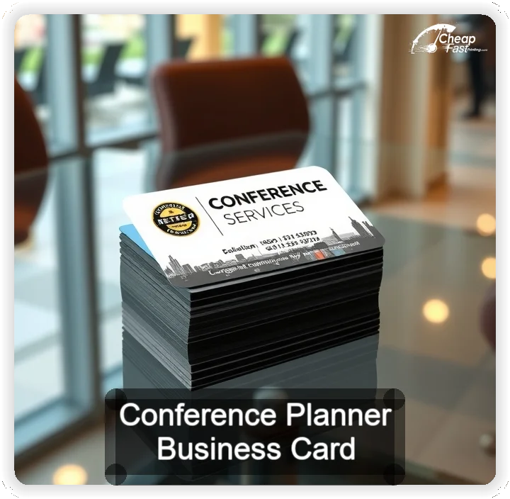 Conference Planner business card design sample
