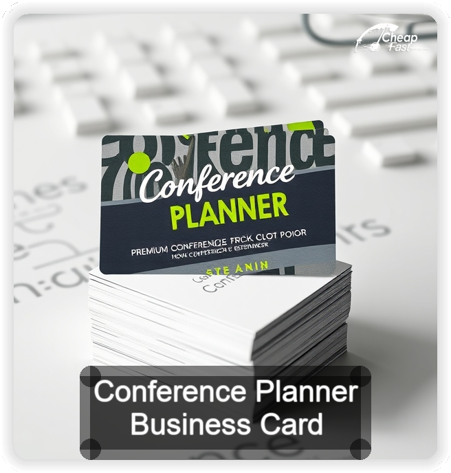 Conference Planner business card design sample
