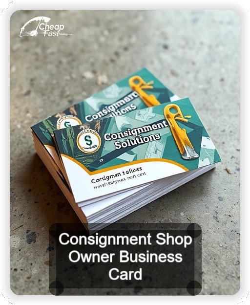 Consignment Shop Owner business card design sample