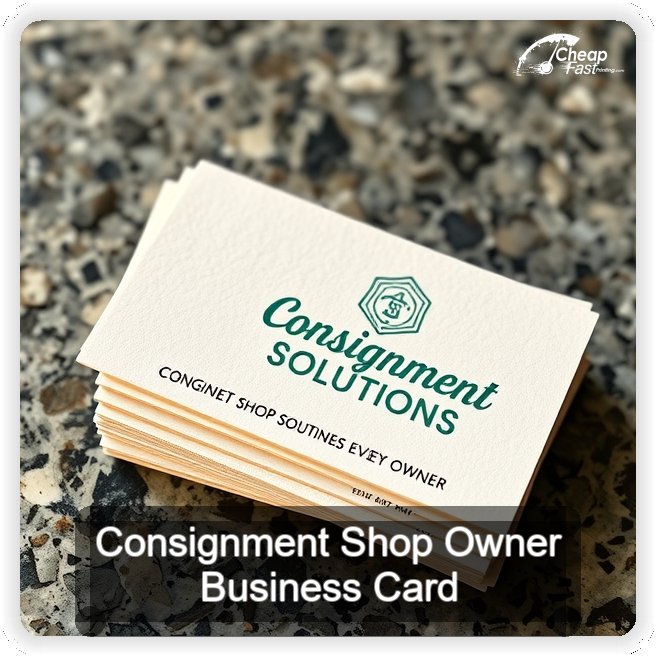 Consignment Shop Owner business card design sample