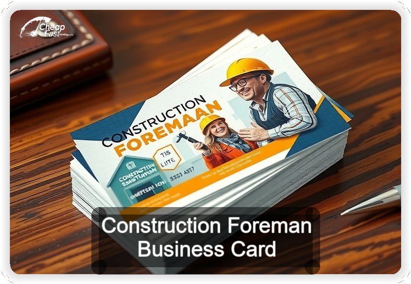 Construction Foreman business card design sample