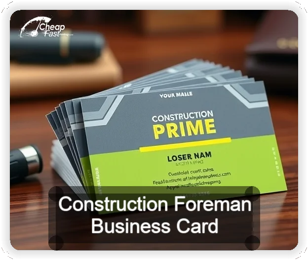 Construction Foreman business card design sample