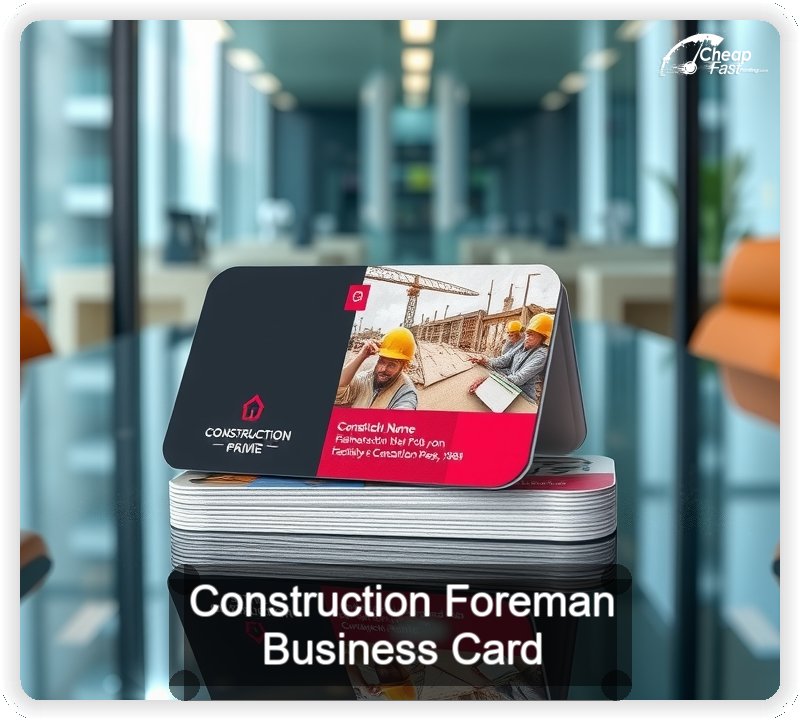 Construction Foreman business card design sample