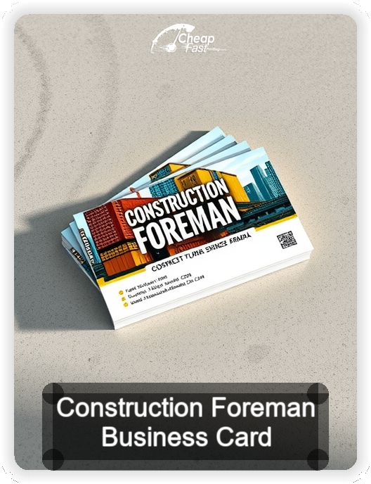 Construction Foreman business card design sample