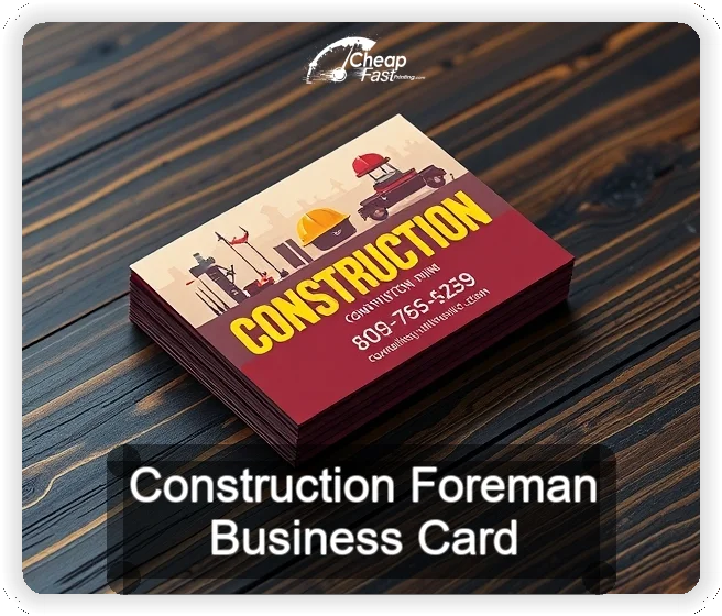 Construction Foreman business card design sample