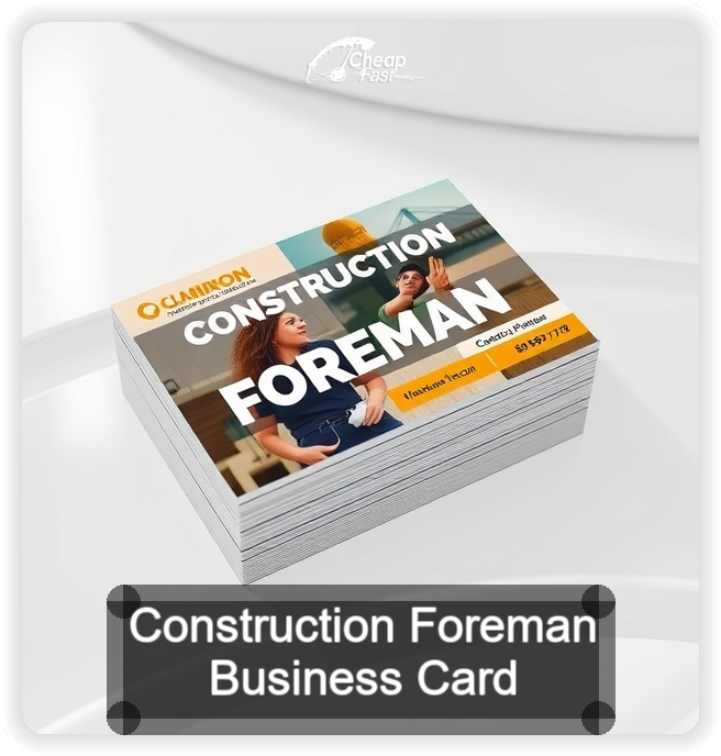 Construction Foreman business card design sample