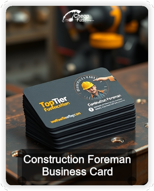 Construction Foreman business card design sample