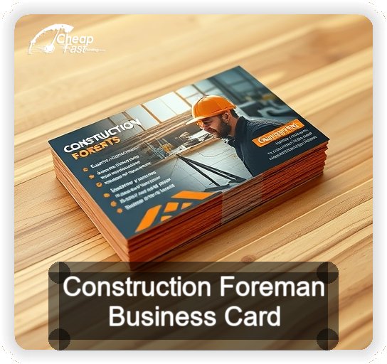 Construction Foreman business card design sample