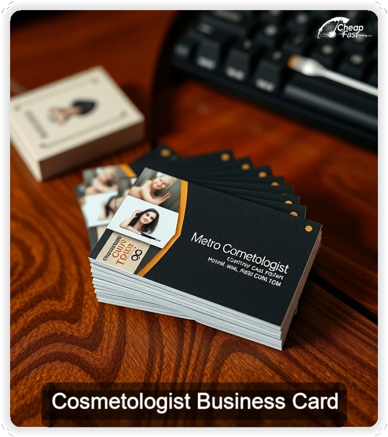 Cosmetologist business card design sample