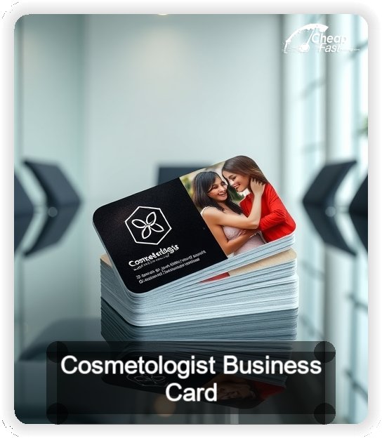 Cosmetologist business card design sample
