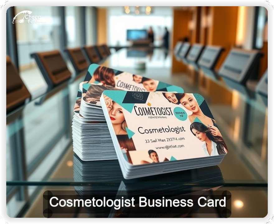 Cosmetologist business card design sample
