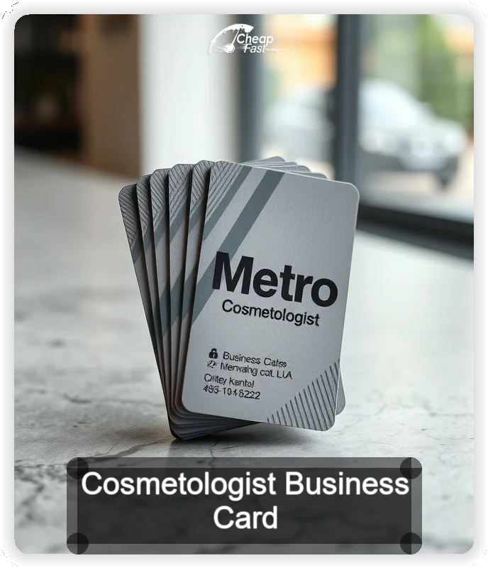 Cosmetologist business card design sample