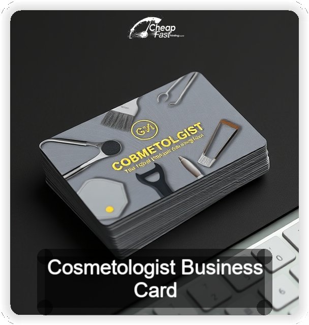 Cosmetologist business card design sample