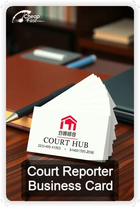 Court Reporter business card design sample