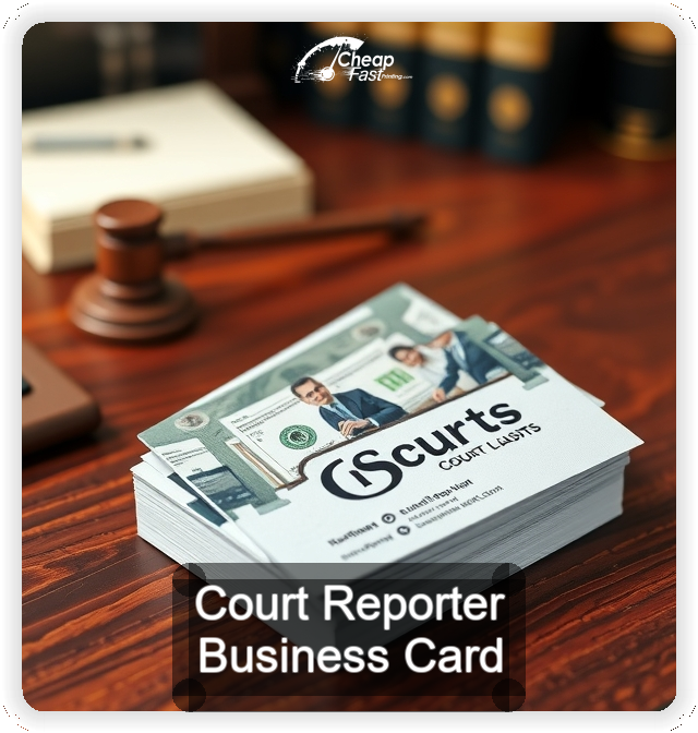 Court Reporter business card design sample