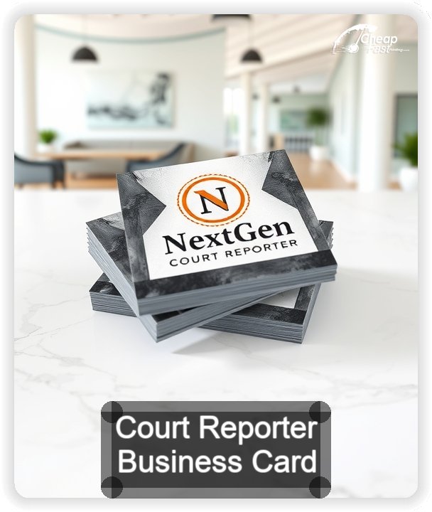 Court Reporter business card design sample