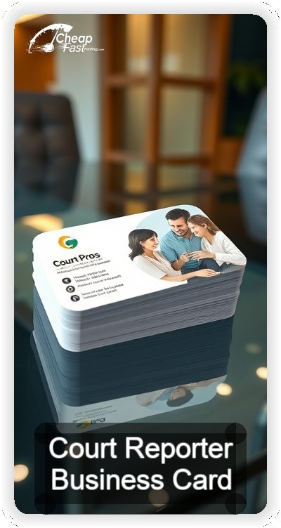 Court Reporter business card design sample