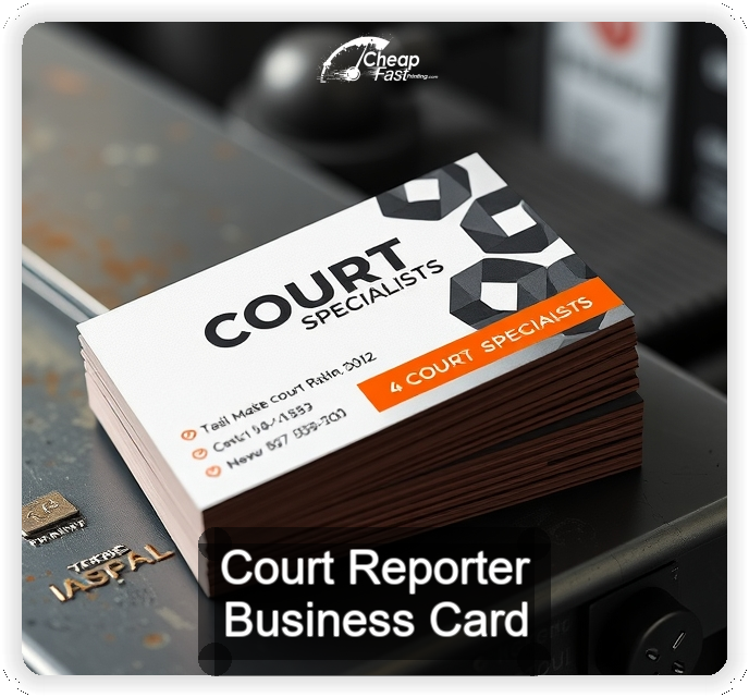 Court Reporter business card design sample