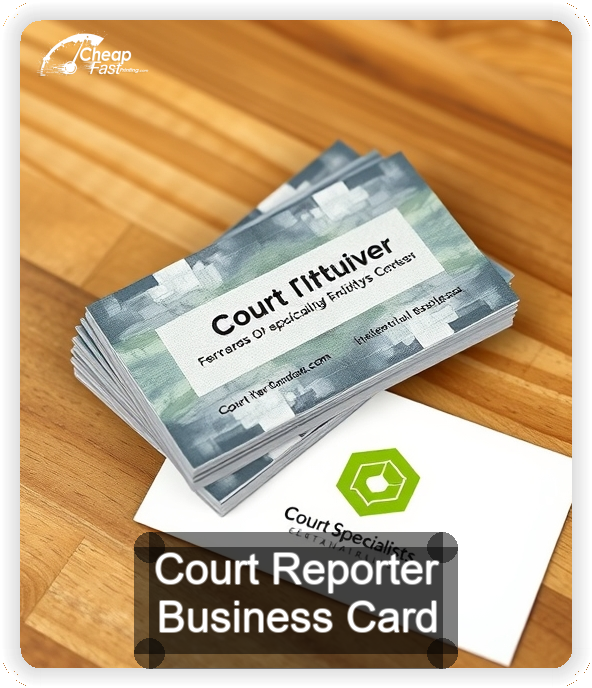 Court Reporter business card design sample