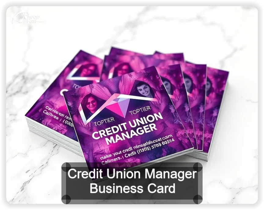 Credit Union Manager business card design sample