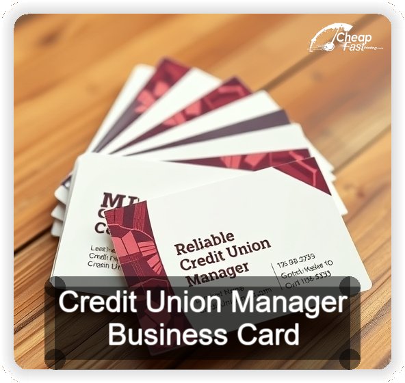 Credit Union Manager business card design sample