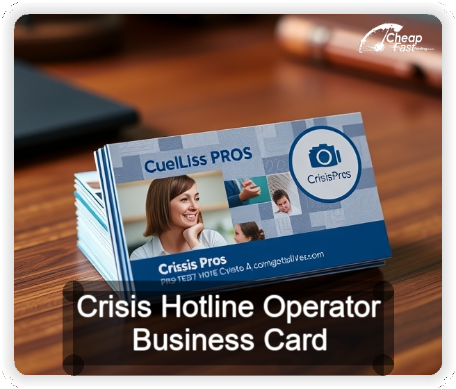 Crisis Hotline Operator business card design sample