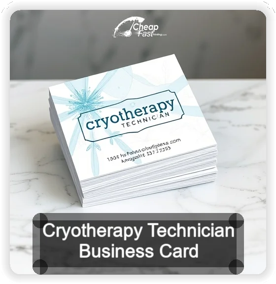 Cryotherapy Technician business card design sample