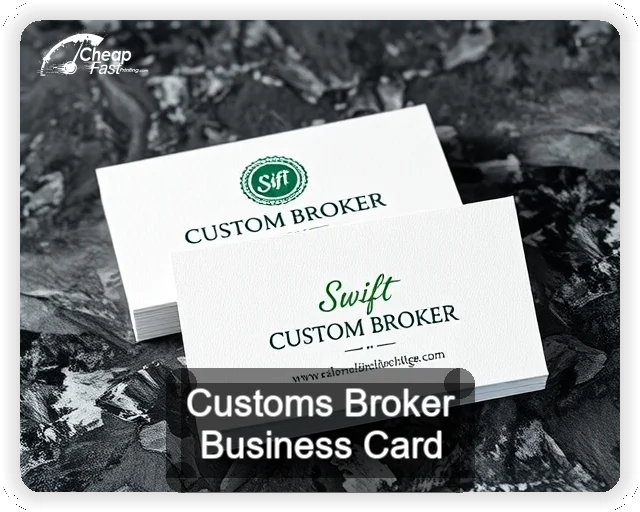 Customs Broker business card design sample