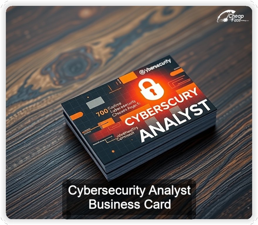 Cybersecurity Analyst business card design sample