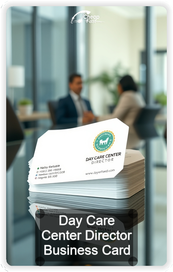 Day Care Center Director business card design sample