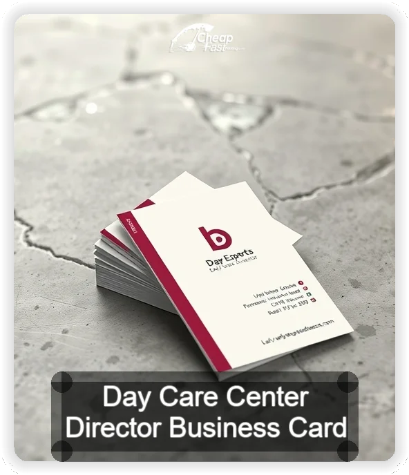 Day Care Center Director business card design sample