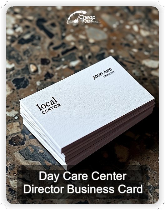 Day Care Center Director business card design sample