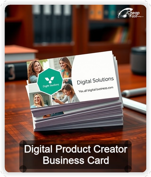 Digital Product Creator business card design sample
