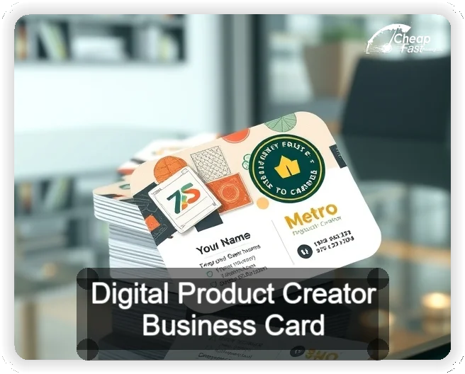 Digital Product Creator business card design sample