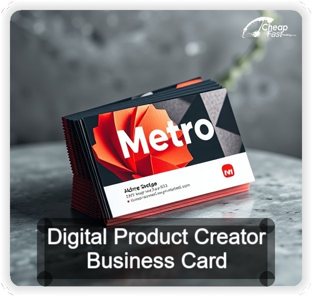 Digital Product Creator business card design sample