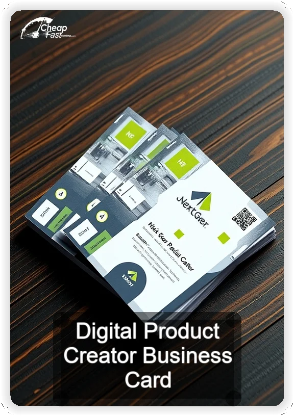 Digital Product Creator business card design sample