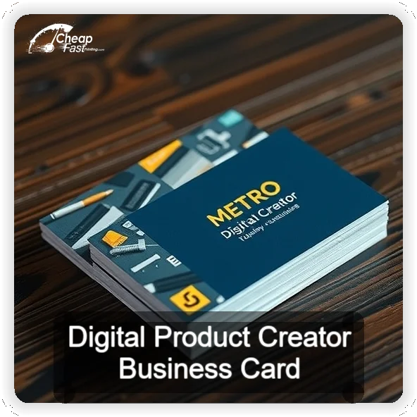 Digital Product Creator business card design sample