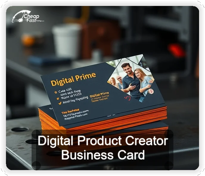 Digital Product Creator business card design sample