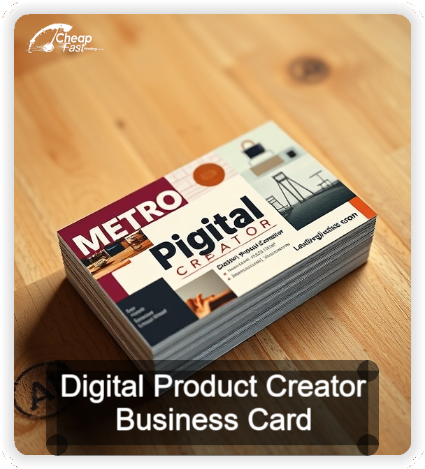 Digital Product Creator business card design sample