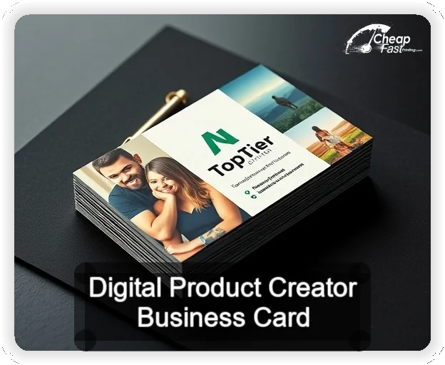 Digital Product Creator business card design sample